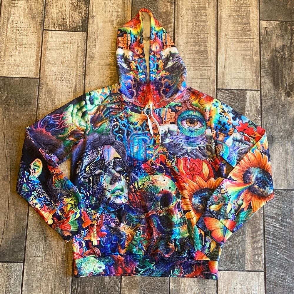 Vibrant Multicolor Graphic Hoodie